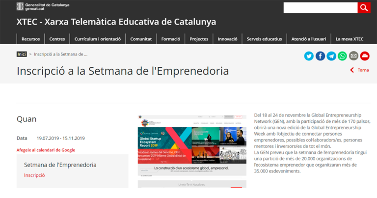 XTEC setmana de l'emprenedoria